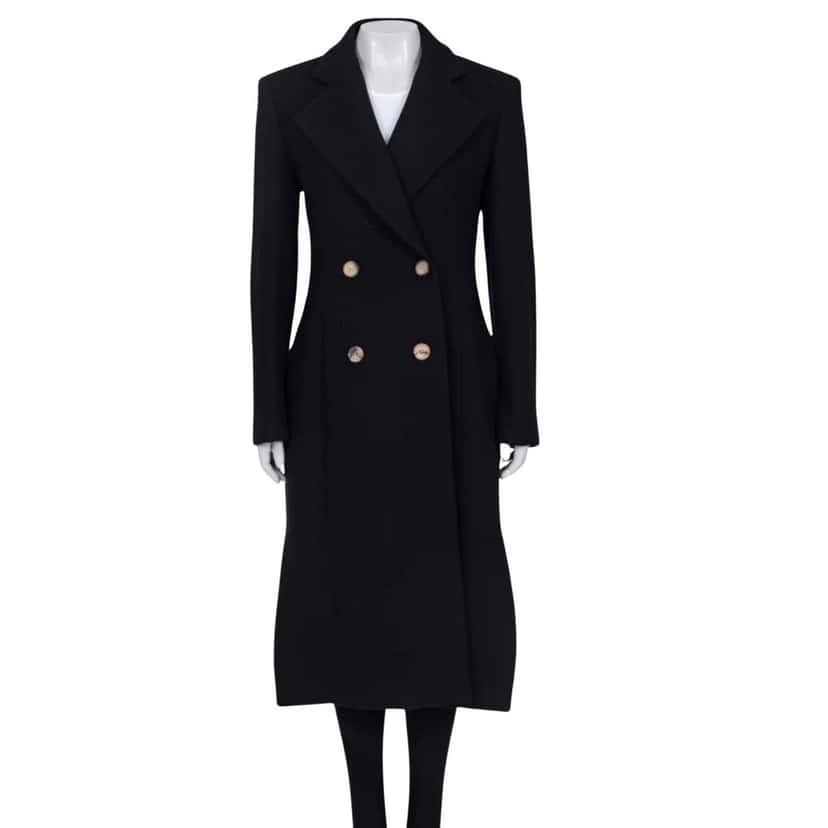 Khaite Khaite Black Wool Coat - US 4 / S Pre-owned Black Wool Good condition - Front View