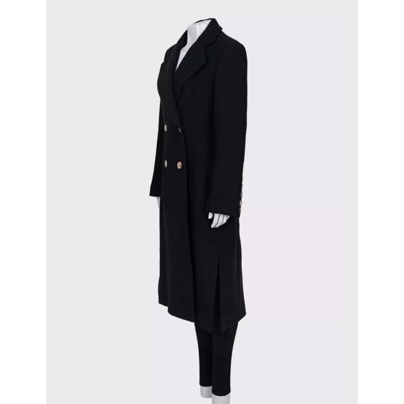 Khaite Khaite Black Wool Coat - US 4 / S Pre-owned Black Wool Good condition - Back View