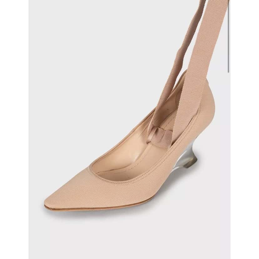 Christian Dior Christian Dior Beige Lace-Up Heels Size 35.5 Pre-owned Beige Lace Good condition - Inside View