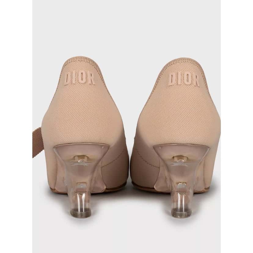 Christian Dior Christian Dior Beige Lace-Up Heels Size 35.5 Pre-owned Beige Lace Good condition - Model View