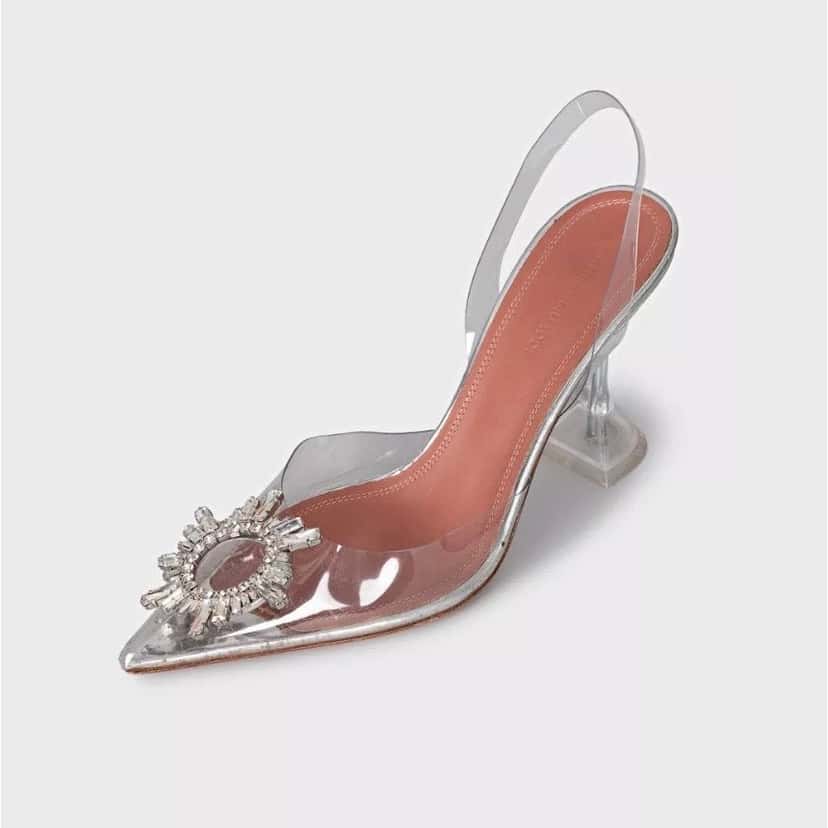 Amina Muaddi Amina Muaddi Begum Clear Slingbacks - Size 38 Pre-owned Other Leather Good condition - Inside View