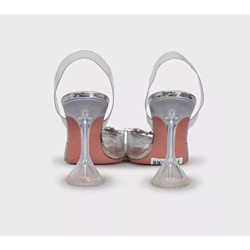 Amina Muaddi Amina Muaddi Begum Clear Slingbacks - Size 38 Pre-owned Other Leather Good condition - Model View