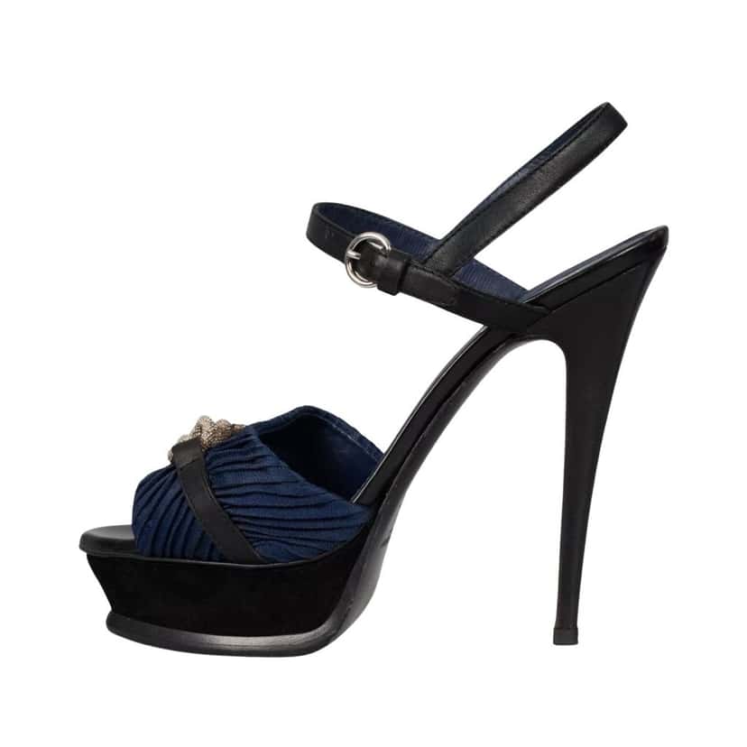 Saint Laurent Saint Laurent Tribute Multicolor High Heel Sandals - Size 40 pre-owned Silver Leather Good condition - Front View