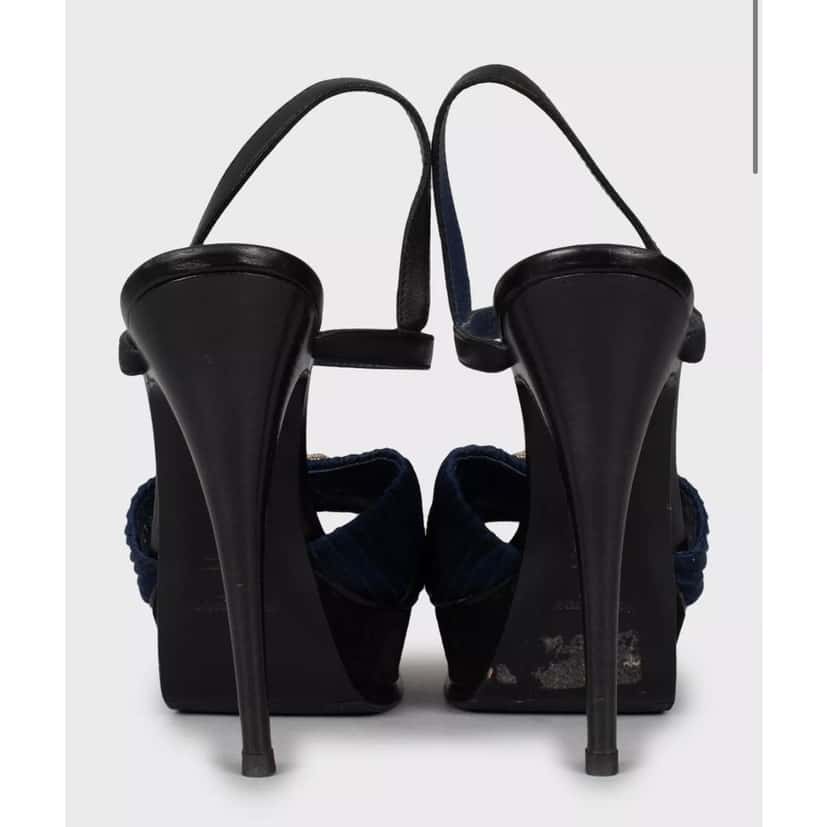 Saint Laurent Saint Laurent Tribute Multicolor High Heel Sandals - Size 40 pre-owned Silver Leather Good condition - Model View