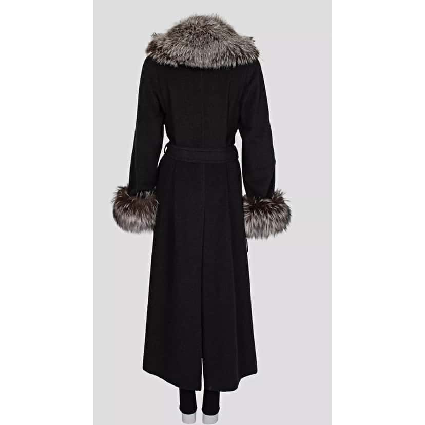 Zilli Zilli Grey Coat with Detachable Faux Fur Trim - Size L Pre-owned Grey Good condition - Inside View