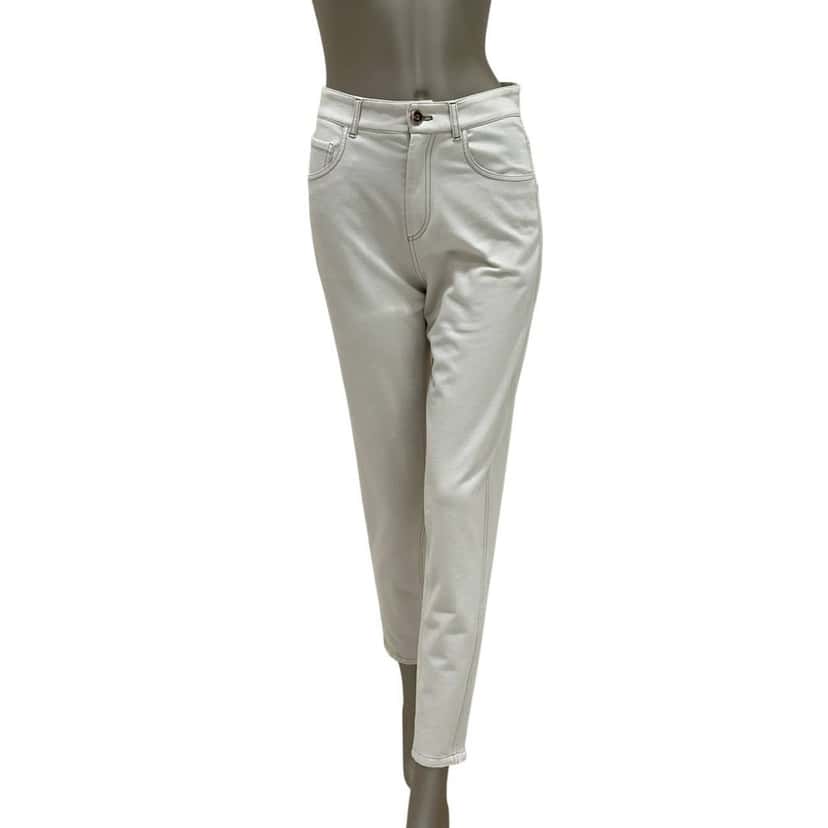 Brunello Cucinelli Brunello Cucinelli Ecru Cotton Pants Size 38 Beige Cotton Good condition - Front View