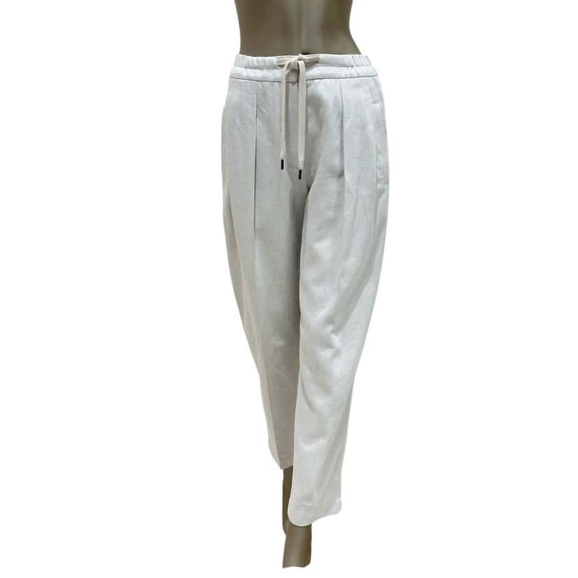 Brunello Cucinelli Brunello Cucinelli White Cotton Pants - Size 40 Pre-owned White Cotton Good condition - Front View