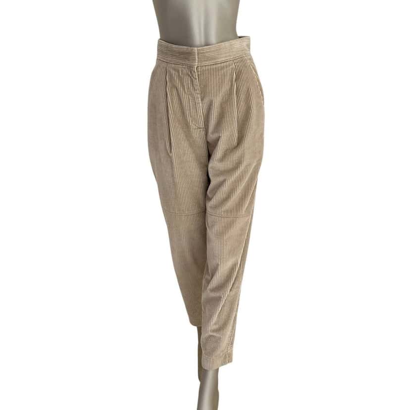 Brunello Cucinelli Brunello Cucinelli Beige Velvet Pants - Size 38 Pre-owned Beige Velvet Good condition - Front View