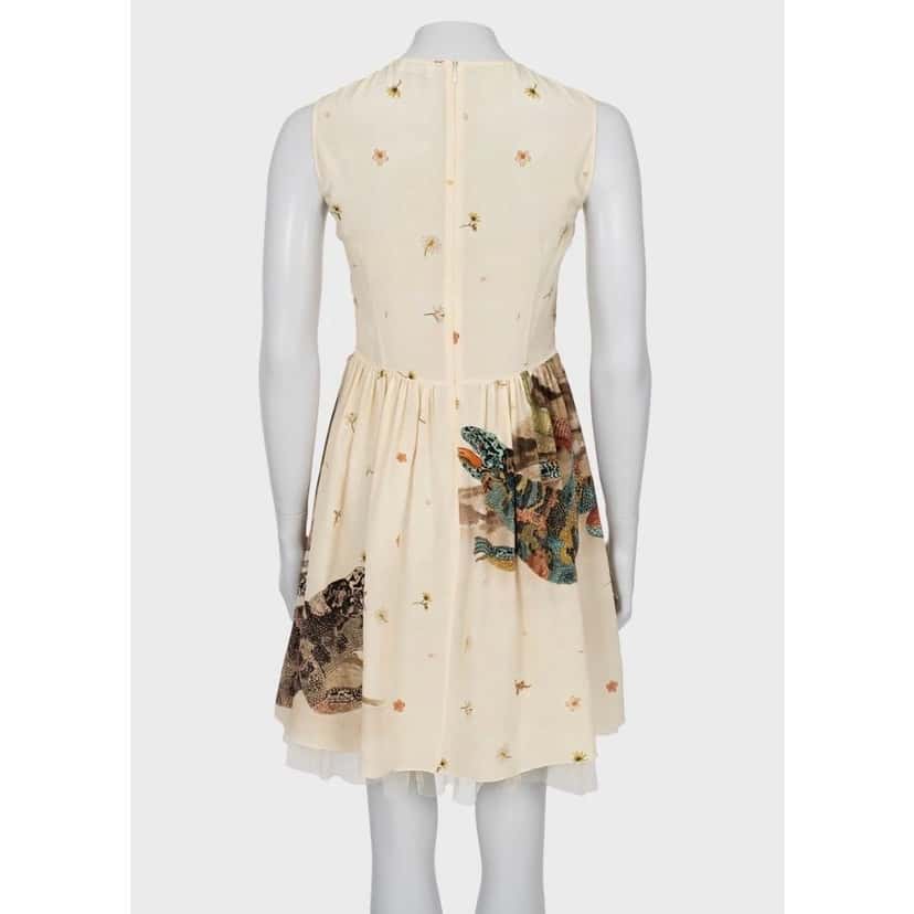 Valentino Red Valentino Beige Silk Dress with Tulle - Size L (IT44) Pre-owned Beige Silk Good condition - Inside View