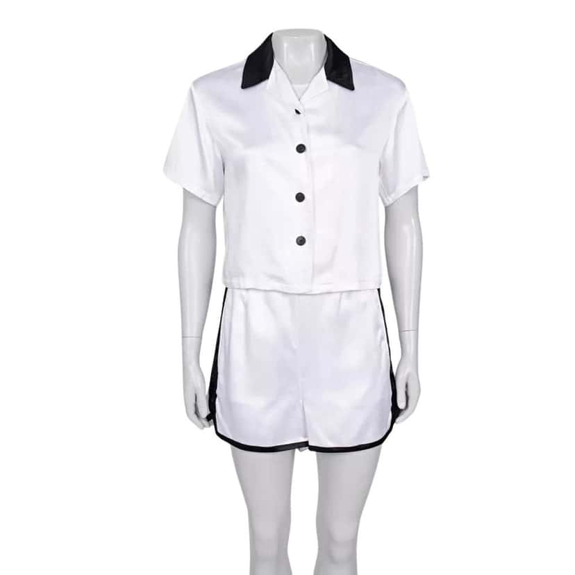 Christian Dior Christian Dior White Viscose Black Trim Suit - Size XS  Pre-owned Black Good condition - Front View