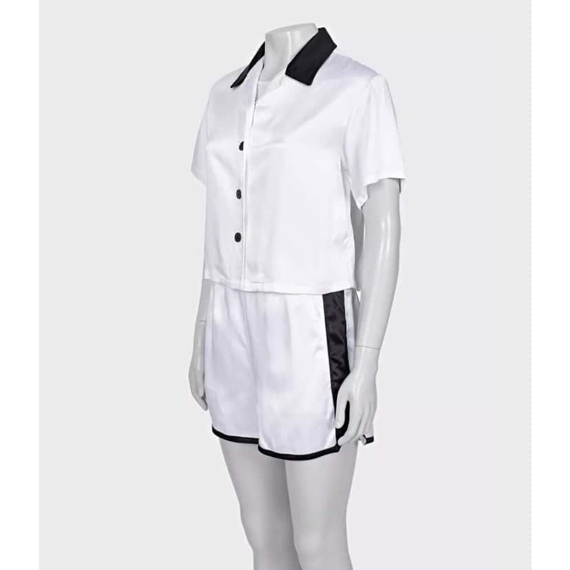 Christian Dior Christian Dior White Viscose Black Trim Suit - Size XS  Pre-owned Black Good condition - Back View