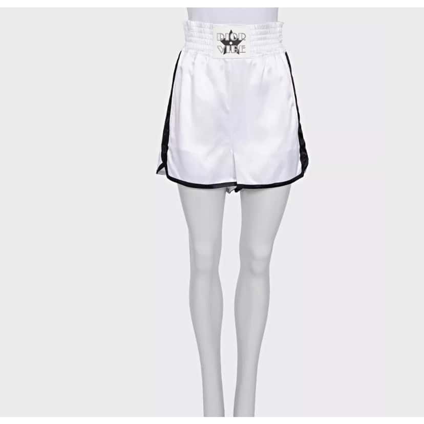 Christian Dior Christian Dior White Viscose Black Trim Suit - Size XS  Pre-owned Black Good condition - Model View