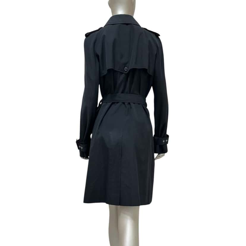 Christian Dior Christian Dior Black Cotton Trench Coat - Size 44 pre-owned Black Cotton Good condition - Back View