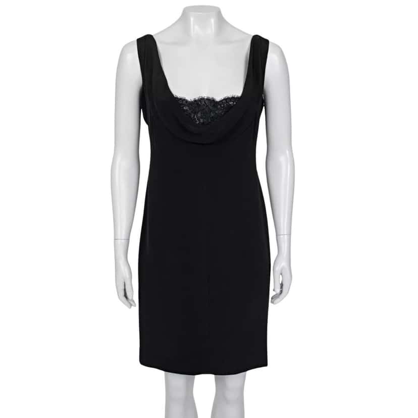 Valentino Valentino Black Sleeveless Lace Dress - US 12 (Fits L) Pre-owned Black Lace Good condition - Front View