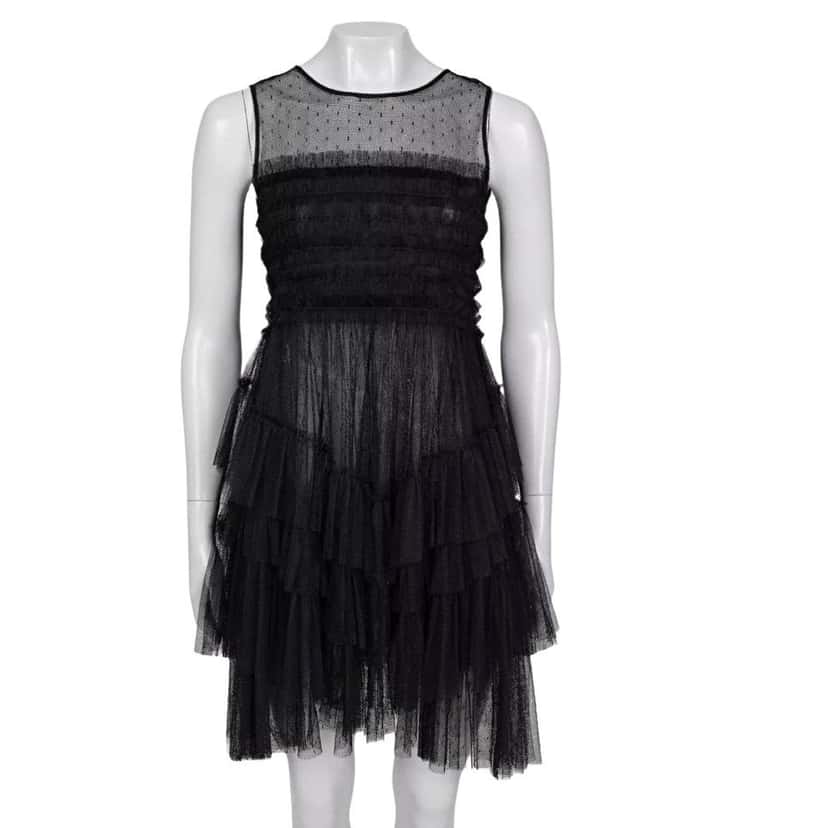 valentino Red Valentino Black Mesh Dress - Size S Pre-owned Black Good condition - Front View