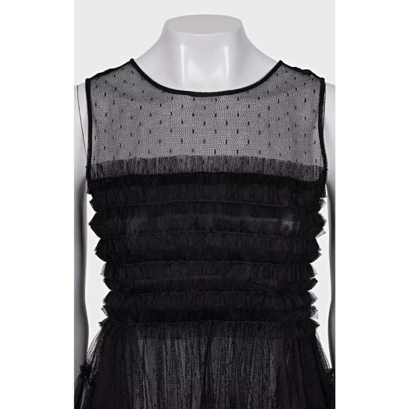 valentino Red Valentino Black Mesh Dress - Size S Pre-owned Black Good condition - Model View