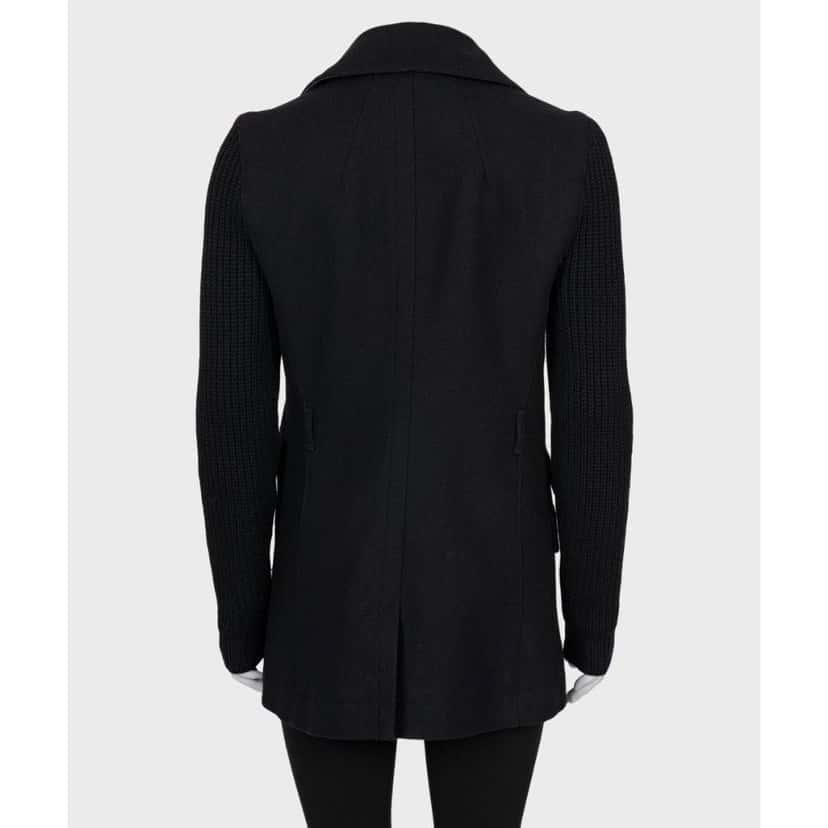 Burberry Burberry Brit Black Wool Coat with Knit Sleeves - Size M Pre-owned Black Wool Good condition - Inside View