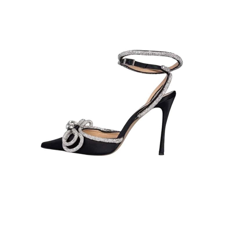 Mach & Mach Mach & Mach Silver Crystal Slingback Pumps - Size 39 Pre-owned Silver Leather Good condition - Front View