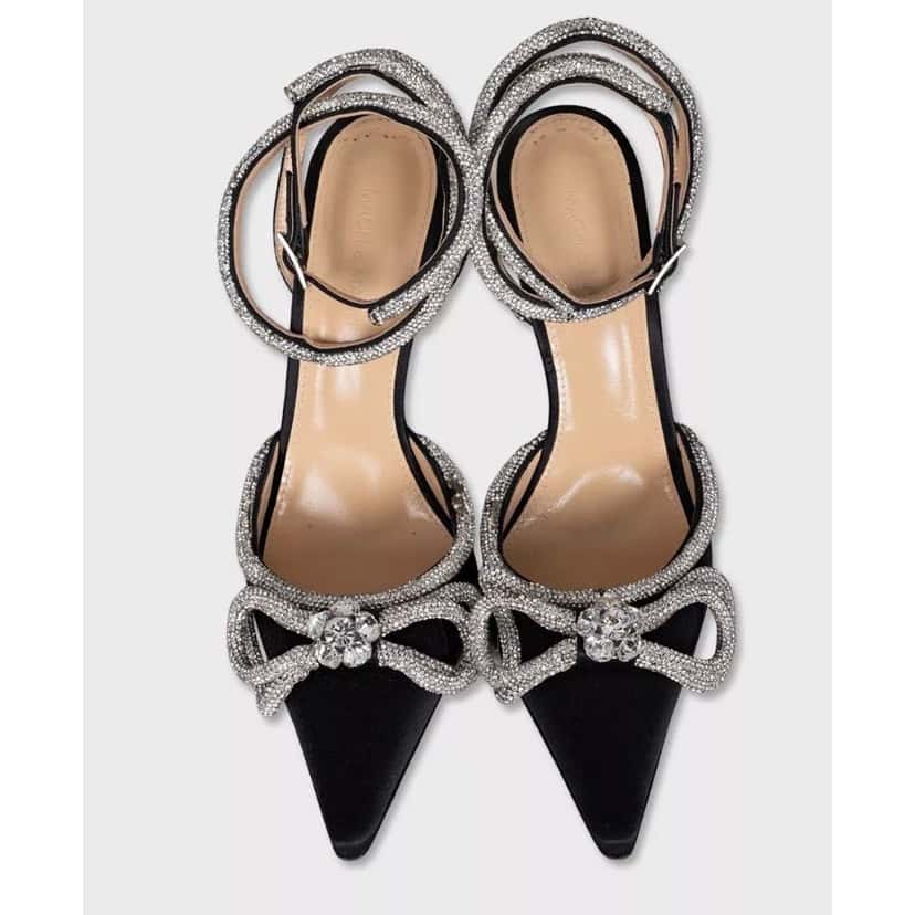 Mach & Mach Mach & Mach Silver Crystal Slingback Pumps - Size 39 Pre-owned Silver Leather Good condition - Back View