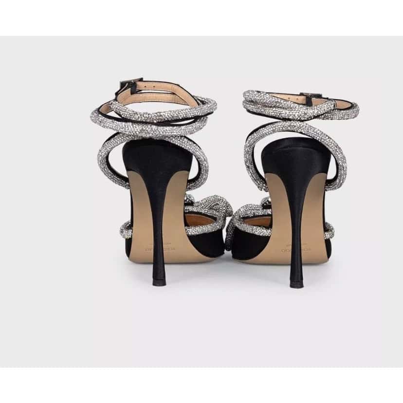 Mach & Mach Mach & Mach Silver Crystal Slingback Pumps - Size 39 Pre-owned Silver Leather Good condition - Model View