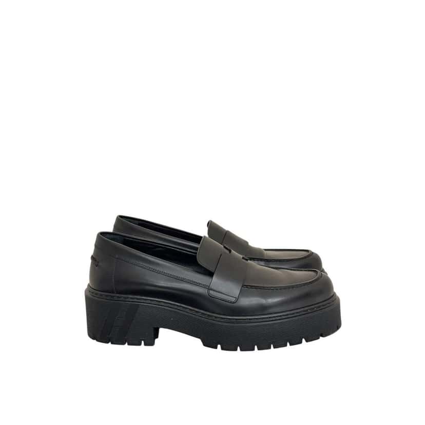 Hermès Elegant Hermes Hitch Loafers - Black Glacéd Calfskin - Size 39 Pre-owned Black Leather Good condition - Back View