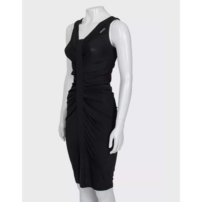 Galliano Galliano Black Draped Bodycon Mini Dress - Size XS Pre-owned Black Good condition - Back View