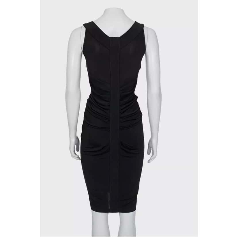 Galliano Galliano Black Draped Bodycon Mini Dress - Size XS Pre-owned Black Good condition - Inside View