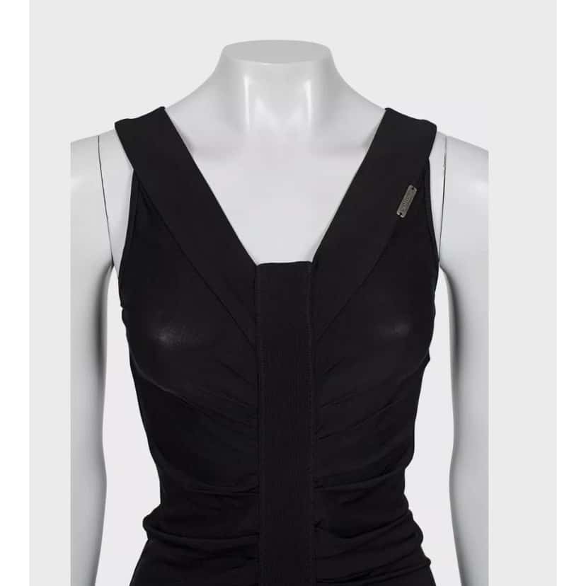 Galliano Galliano Black Draped Bodycon Mini Dress - Size XS Pre-owned Black Good condition - Model View