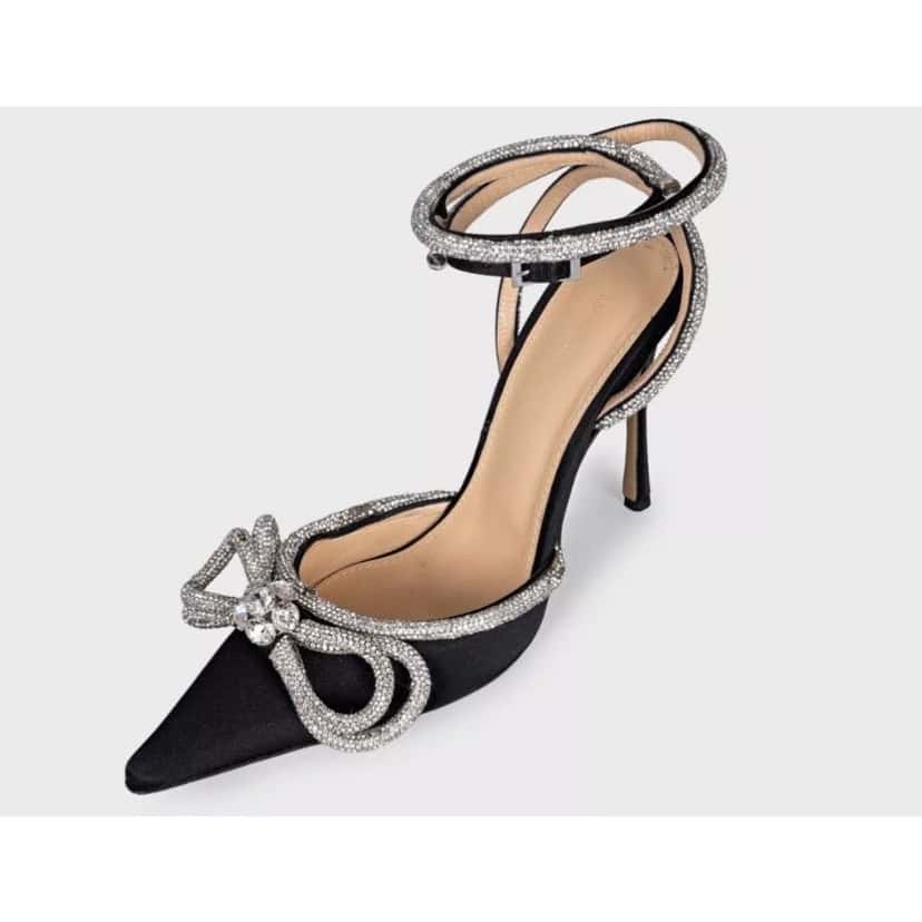 Mach & Mach Mach & Mach Black Rhinestone Slingbacks - EU 39 Pre-owned Black Leather Good condition - Inside View