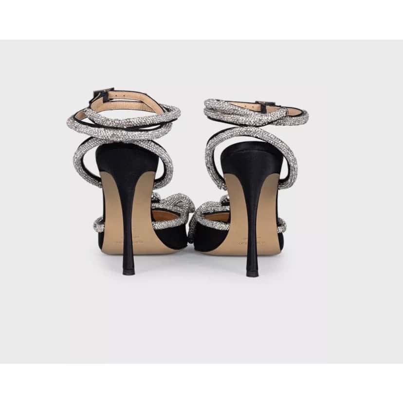 Mach & Mach Mach & Mach Black Rhinestone Slingbacks - EU 39 Pre-owned Black Leather Good condition - Model View