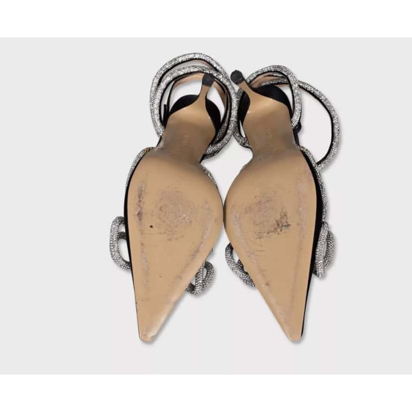 Mach & Mach Mach & Mach Black Rhinestone Slingbacks - EU 39 Pre-owned Black Leather Good condition - Box View