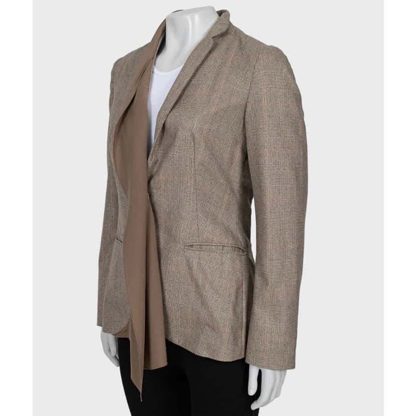 Brunello Cucinelli Brunello Cucinelli Brown Cashmere Jacket - Size 42 M Pre-owned Brown Wool Good condition - Back View