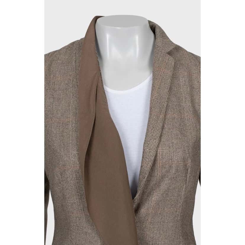 Brunello Cucinelli Brunello Cucinelli Brown Cashmere Jacket - Size 42 M Pre-owned Brown Wool Good condition - Model View