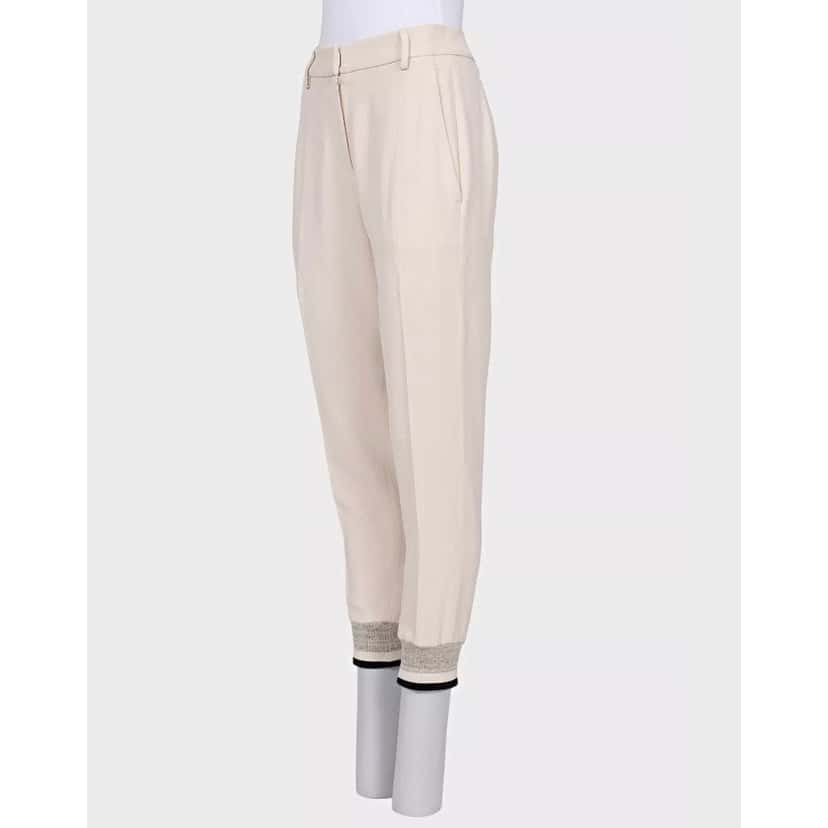 Brunello Cucinelli Brunello Cucinelli White Tapered Trousers - Size 42\M Pre-owned White Silk Good condition - Back View