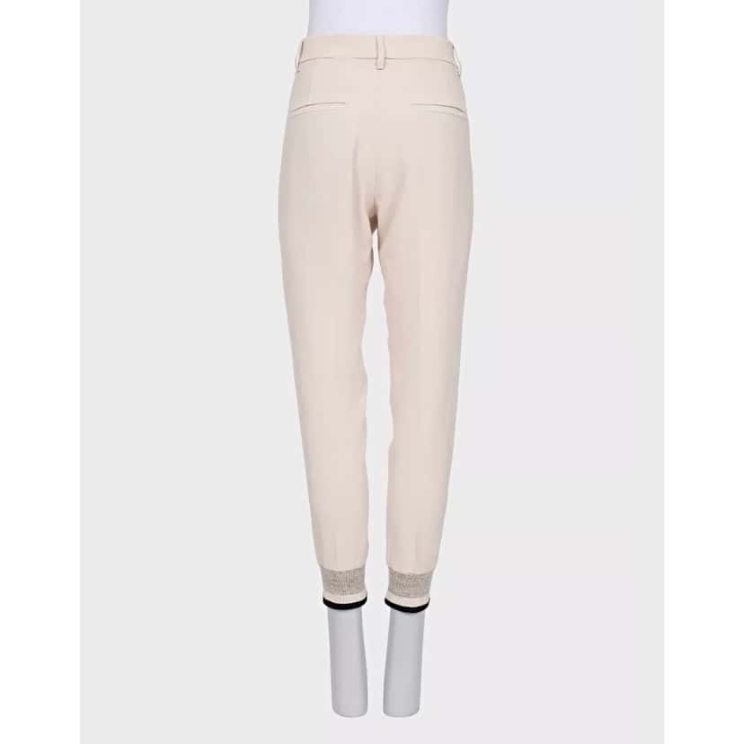 Brunello Cucinelli Brunello Cucinelli White Tapered Trousers - Size 42\M Pre-owned White Silk Good condition - Inside View