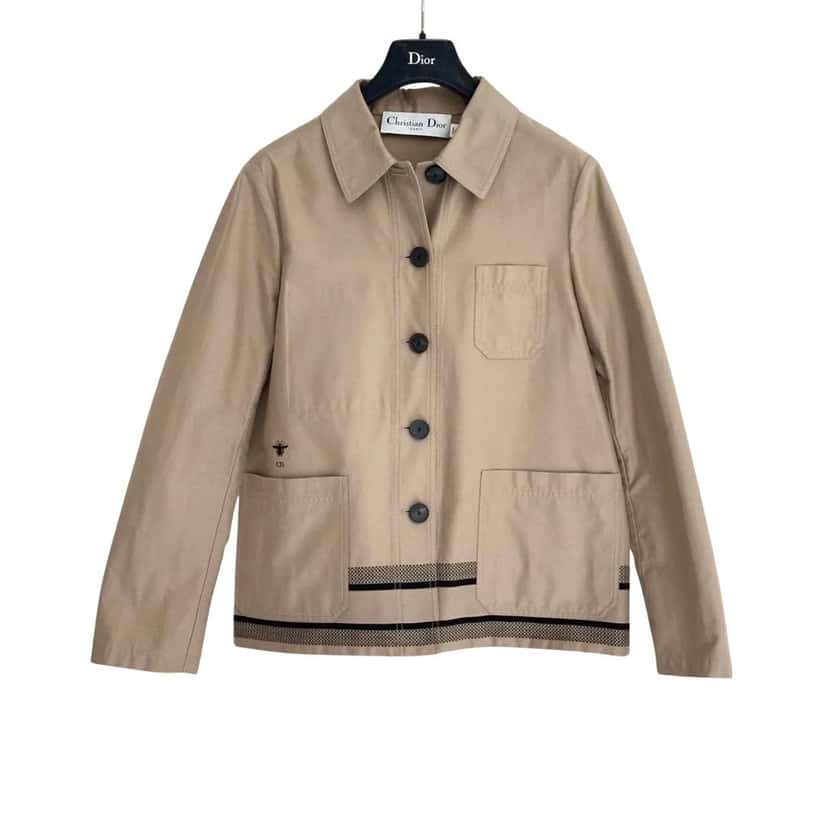 Christian Dior Christian Dior Caro Beige Khaki Trench Jacket - Size 36 Pre-owned Beige Good condition - Front View