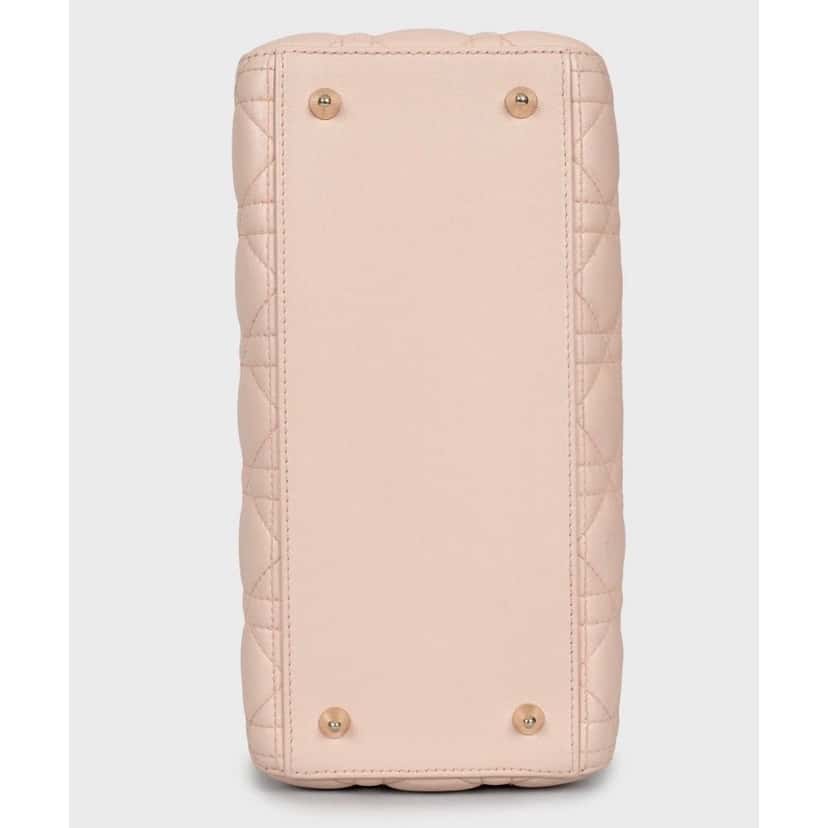 Christian Dior Lady Dior Medium Pink Leather Handbag Pre-owned Pink Leather Good condition - Model View