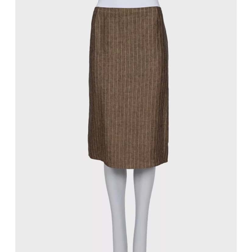 Christian Dior Christian Dior Linen Suit Jacket & Skirt FR44 XXL Pre-owned Brown Linen Good condition - Model View