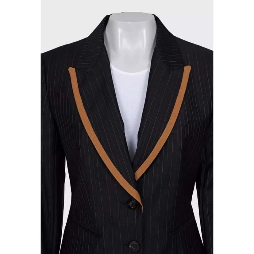 Christian Dior Christian Dior Black Striped Wool Suit FR44 XXL Pre-owned Black Wool Good condition - Box View