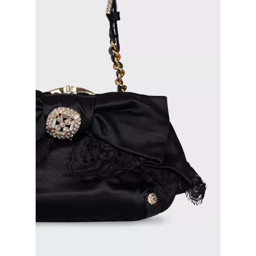 Dolce & Gabbana Dolce & Gabbana Black Textile Crystal Clutch Pre-owned Black Good condition - Box View