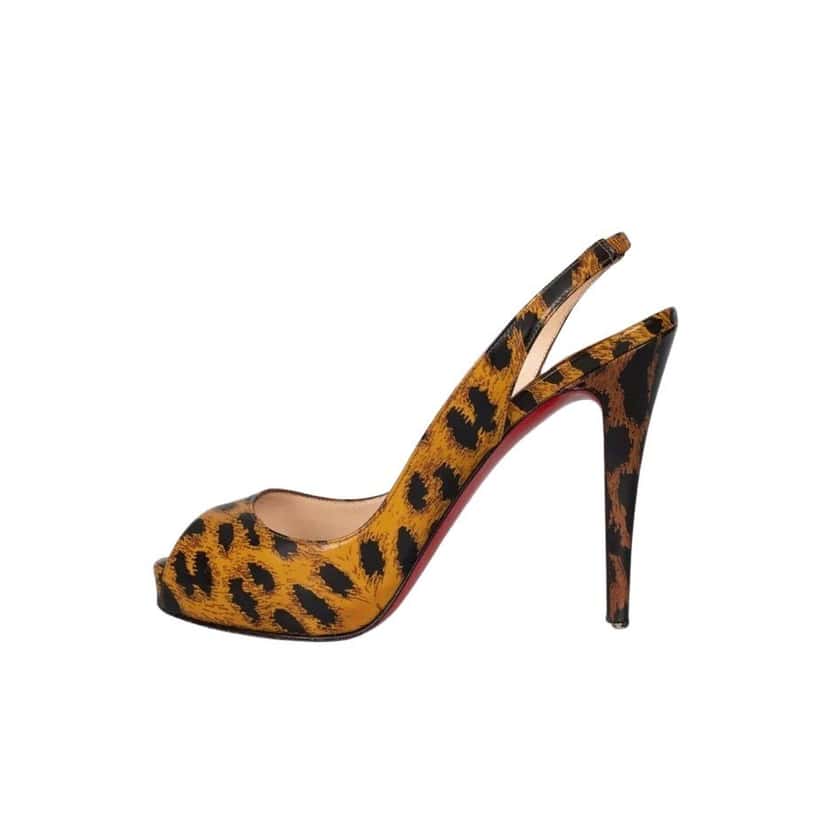 Christian Louboutin Christian Louboutin Brown Animal Print Leather Heels Sz.38 Pre-owned Brown Leather Good condition - Front View
