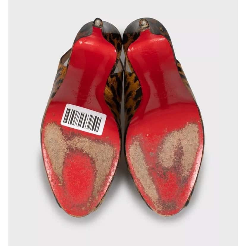 Christian Louboutin Christian Louboutin Brown Animal Print Leather Heels Sz.38 Pre-owned Brown Leather Good condition - Box View