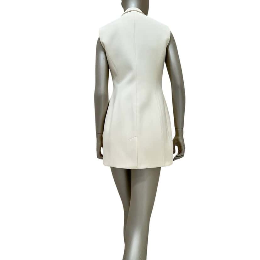 Christian Dior Christian Dior Cream Wool & Silk Vest Dress - Size 38 pre-owned Beige Wool Good condition - Back View