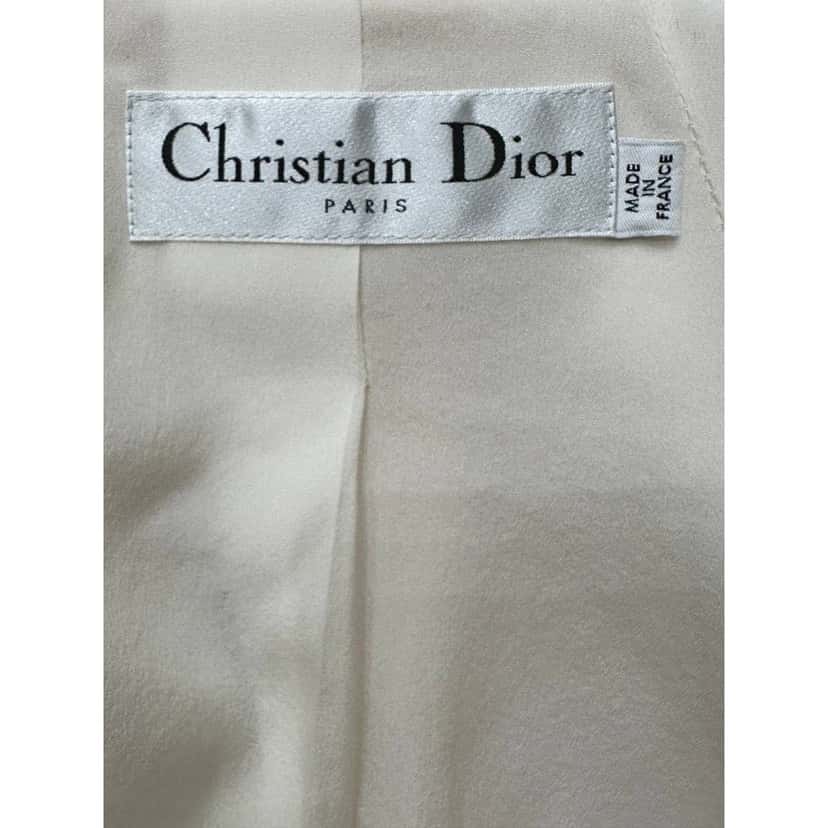 Christian Dior Christian Dior Cream Wool & Silk Vest Dress - Size 38 pre-owned Beige Wool Good condition - Box View