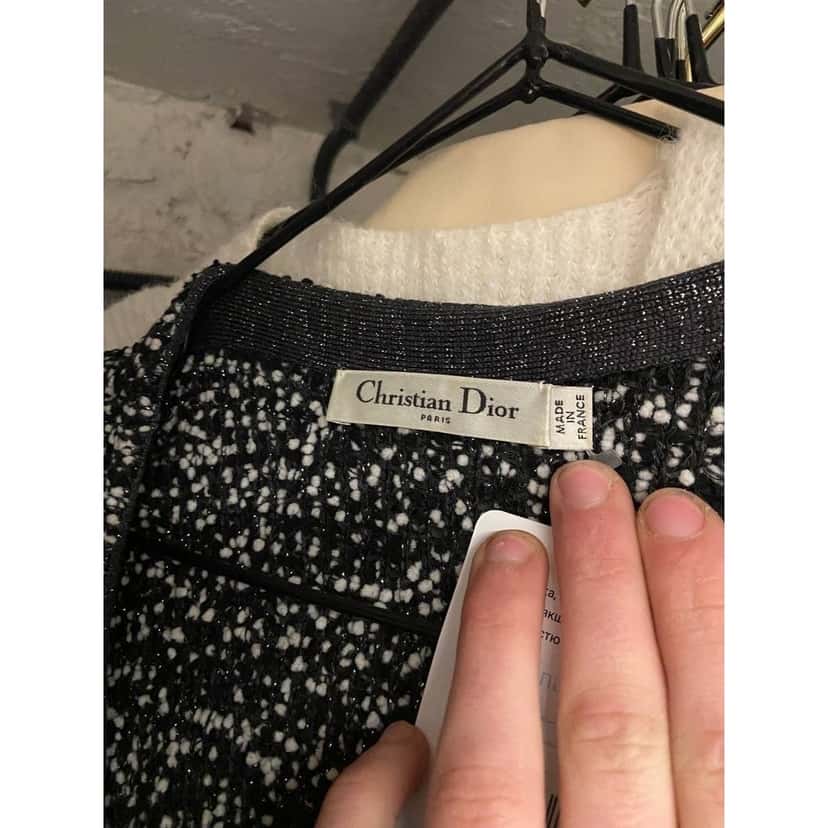 Christian Dior Elegant Christian Dior Black & White Button Cardigan Sz.38 Pre=owned Black Good condition - Box View