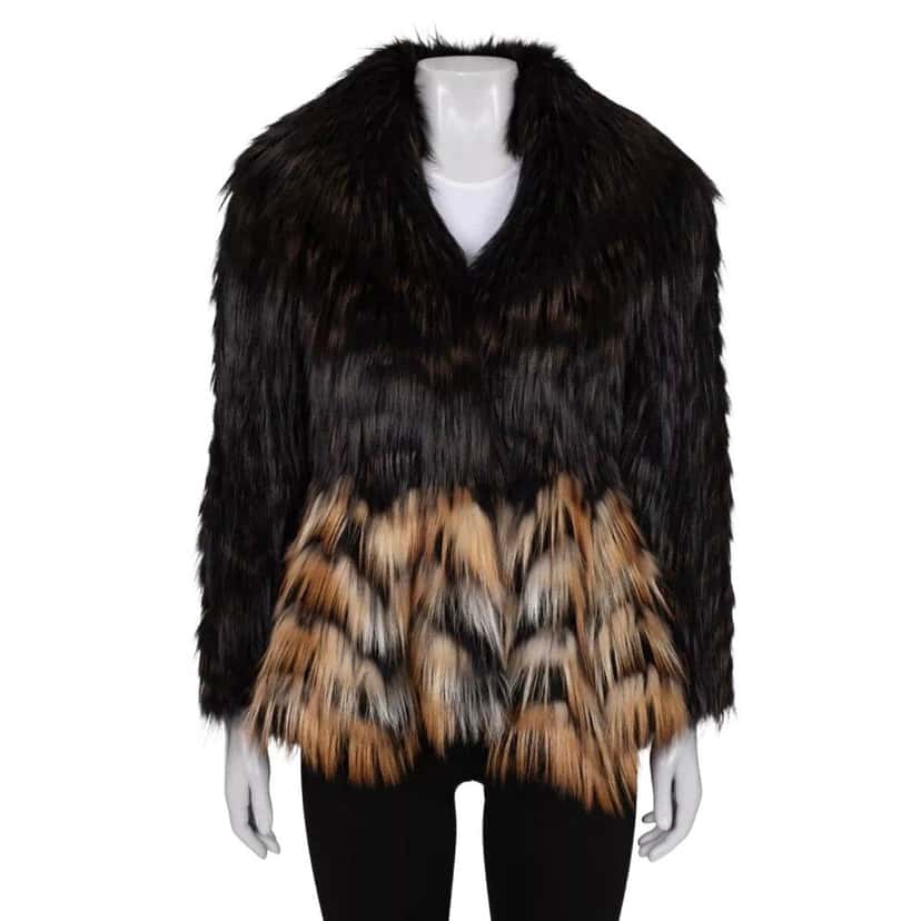 Blumarine Blumarine Brown Faux Fur Coat Size 40 / S Pre-owned Brown Silk Good condition - Front View