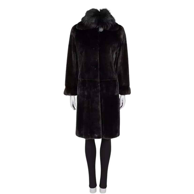 Unsigned Amato Luxurious Brown Coat - Size S/IT 40 pre-owned Brown Good condition - Front View
