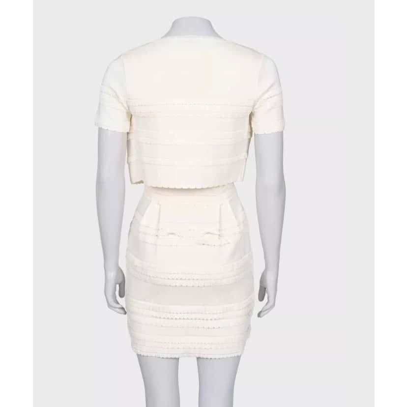 Christian Dior Christian Dior White Dress & Jacket Set - Size S Pre-owned White Good condition - Inside View