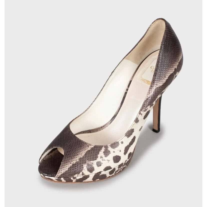 Dior Christian Dior Miss Dior Karung Leather Peep Toe Pumps Sz.38.5 pre-owned Other Leather Good condition - Inside View