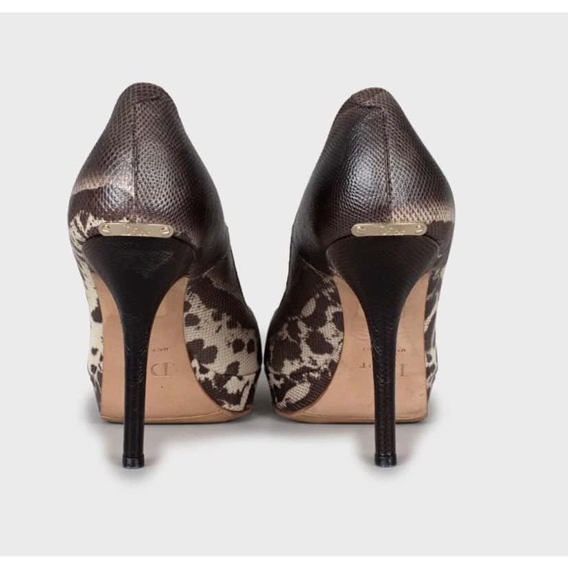Dior Christian Dior Miss Dior Karung Leather Peep Toe Pumps Sz.38.5 pre-owned Other Leather Good condition - Model View